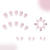 Uñas Cuadradas Postizas Brillantes Uñas Falsas Adhesivas en 12 Tamaños, 24 Uñas Francesas para Decoraciones de Uñas DIY