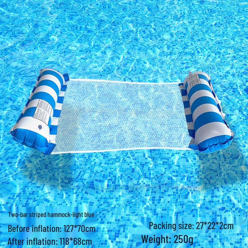 Tumbona Flotante Inflable Plegable Transfronteriza con Respaldo y Malla