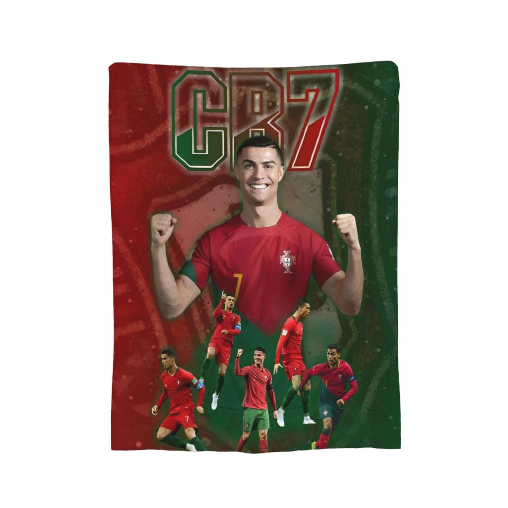 CR7 Football Blanket Cover Fleece Throw Blanket Bed Sofa Printed Soft Warm Bedspreads,