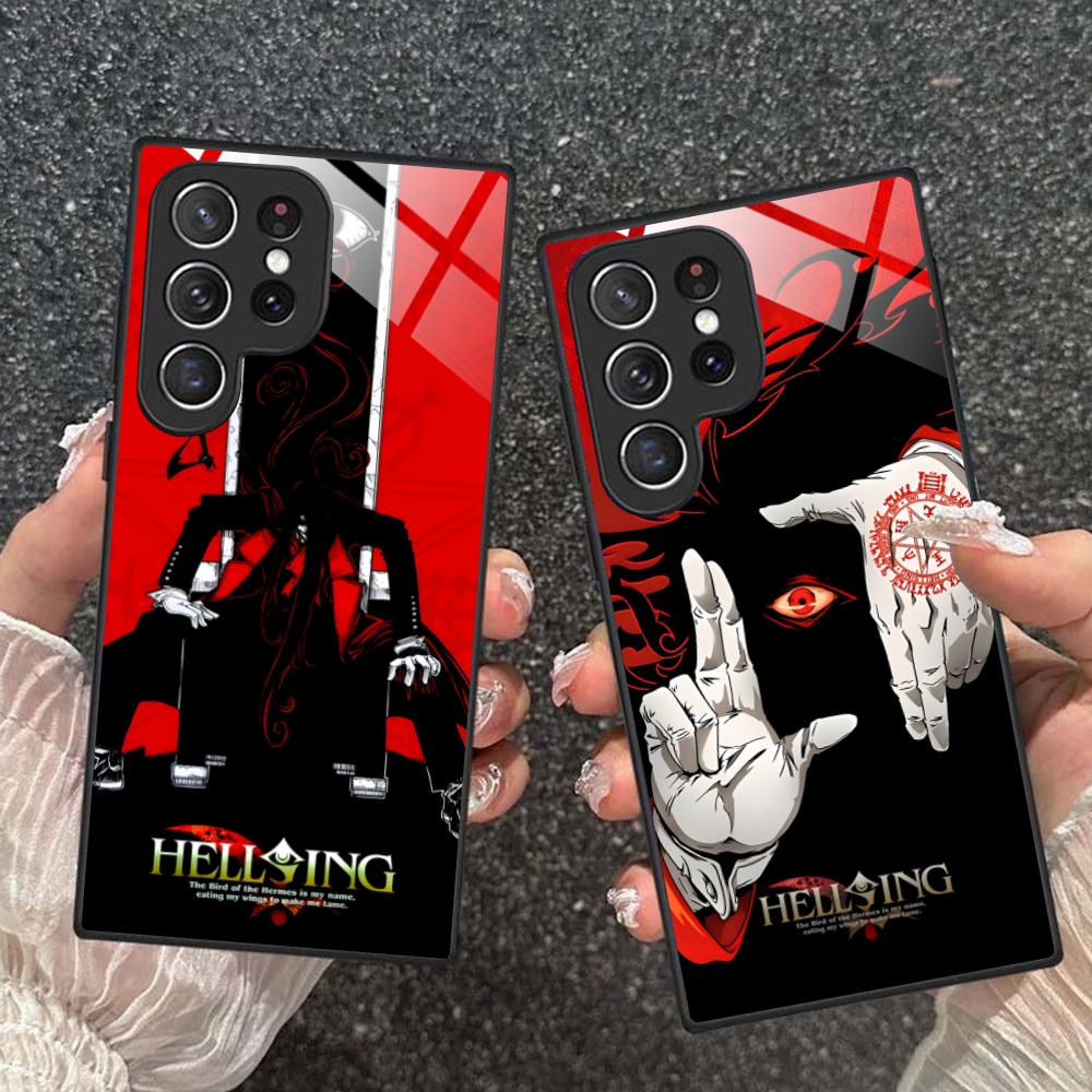 Anime Alucard Hellsing Phone Case for Samsung Galaxy S25 S24 S23 S22 S21 S20 Note20 Plus FE Ultra Glass Colorful Cover Pretty