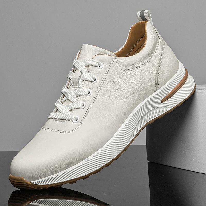 Fashion Genuine Leather Casual Shoes for Men New Lace-up Sneakers Versatile Male Skateboard Footwear Breathable Sports Shoes Trainers