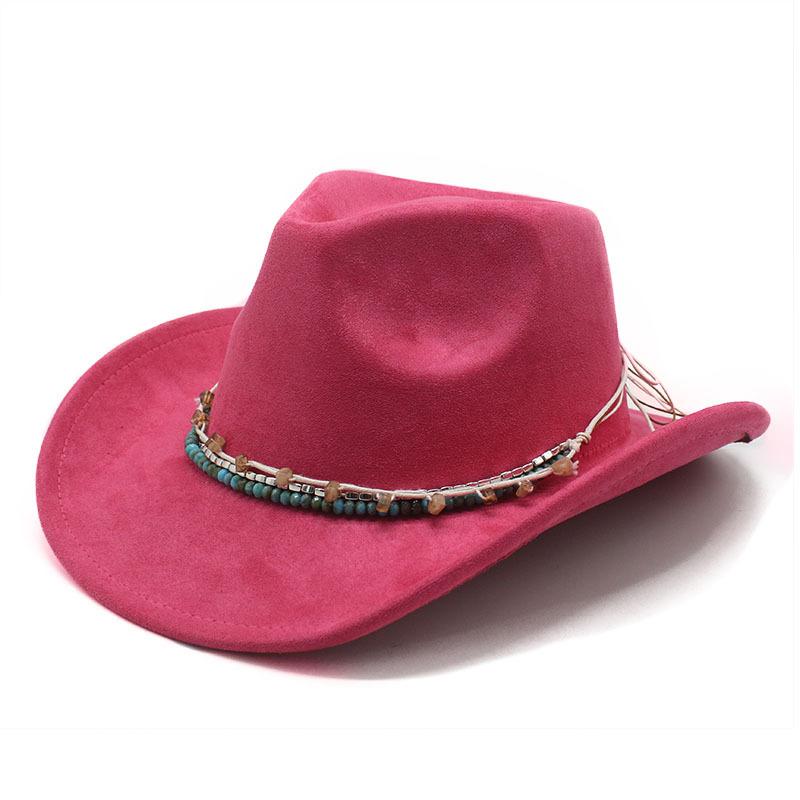 Premium Suede Retro Western Cowboy Felt Hat for Men and Women