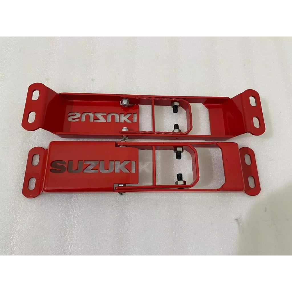 Suzuki Samurai Sierra Door Hinge Step Foot Peg Metal Foldable 2 Set Red & Black