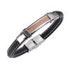Men’s Luxury Stainless Steel & Microfiber Braided Bracelet