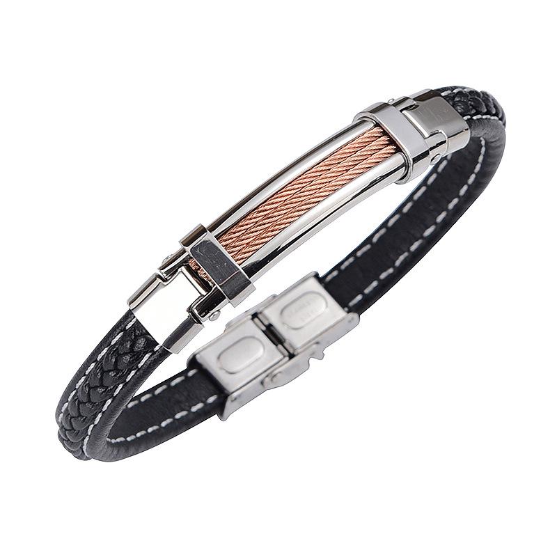 Men’s Luxury Stainless Steel & Microfiber Braided Bracelet
