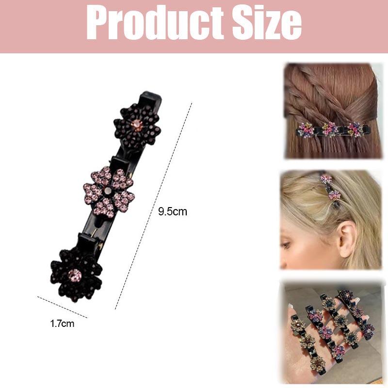 2/4/8Pcs Sparkling Crystal Stone Braided Hair Clips Girls Fashion Women Hair Clips for Thin Thick Curly Hair Small Hair Braid Clips for Home