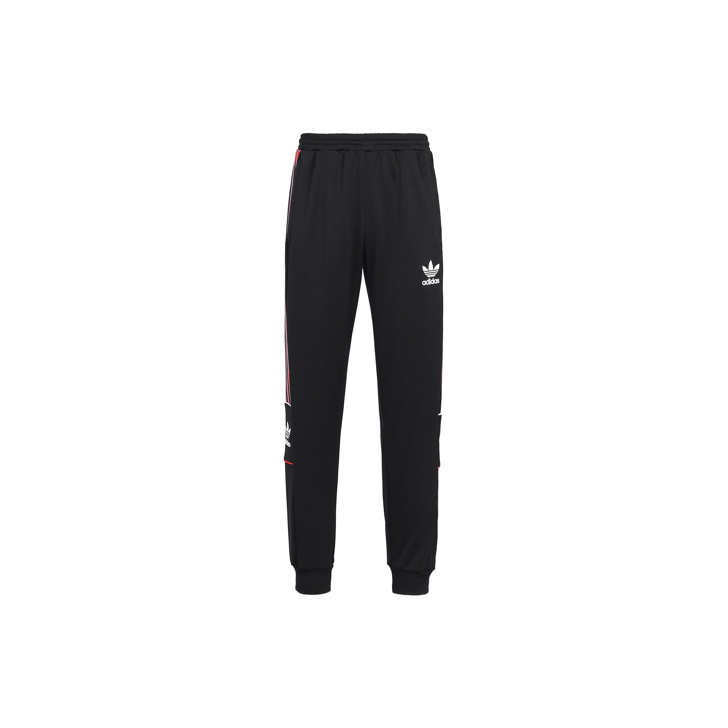 Men s adidas originals SS22 Manchester United Casual Stripe Printing Bundle Feet Sports Pants/Trousers/Joggers Black HP0453 XL