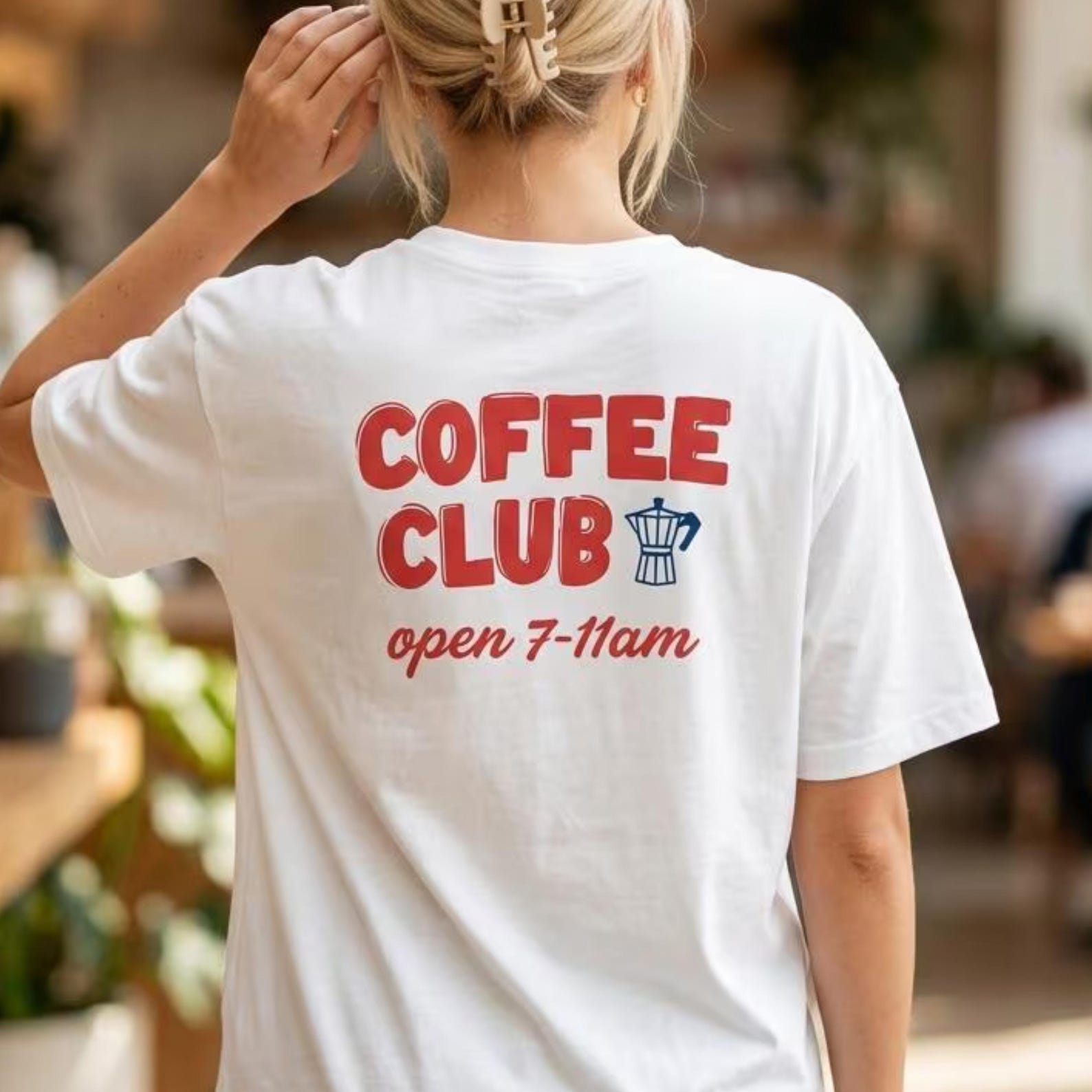 Coffee Club T-Shirt, Funny Coffee Lover Tee, Cafe Aesthetic Shirt, Minimal Front & Back Print Tee, Barista Gift, Coffee Shop Vibes Shirt 3XL
