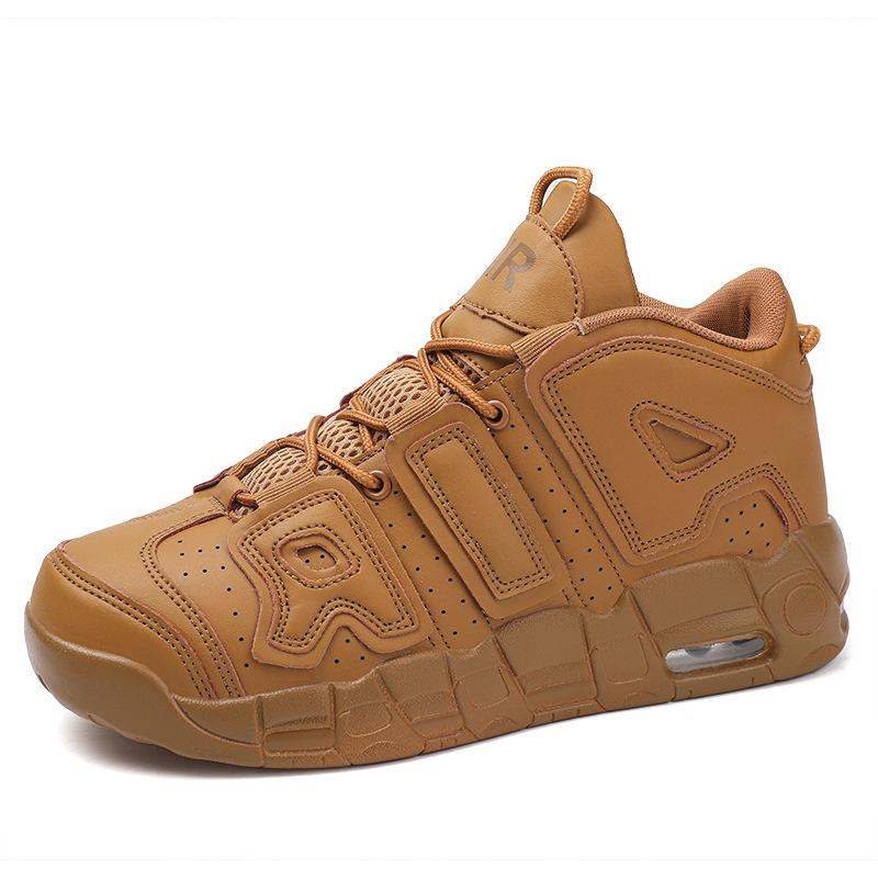 Large size basketball shoes men's thick-soled high-top air cushion couple models actual combat student sports and leisure shoes 2025
