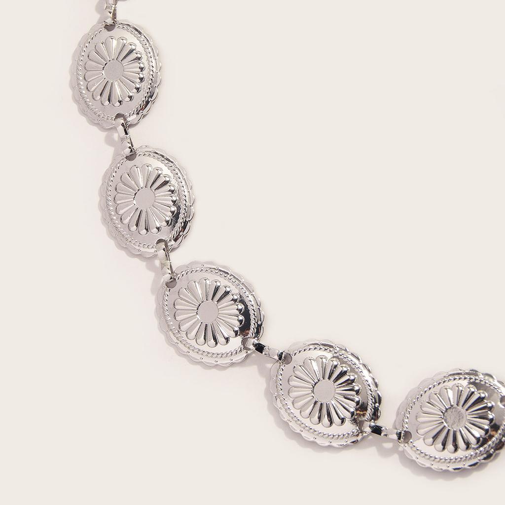 Women's Silver Accessories Engraving Versatile Fashion Basic Waist Chain European and American Spring and Summer Versatile Waist Belt