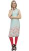 Bimba Women's Sleeveless Black Floral Printed Tunic Designer Kurta Kurti-10
