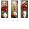 3 Sheets 3D Flower Vase Wall Stickers Faux Floral Wall Decals Peel And Stick Wall Art Mural for Living Room Bedroom Office Home Decor