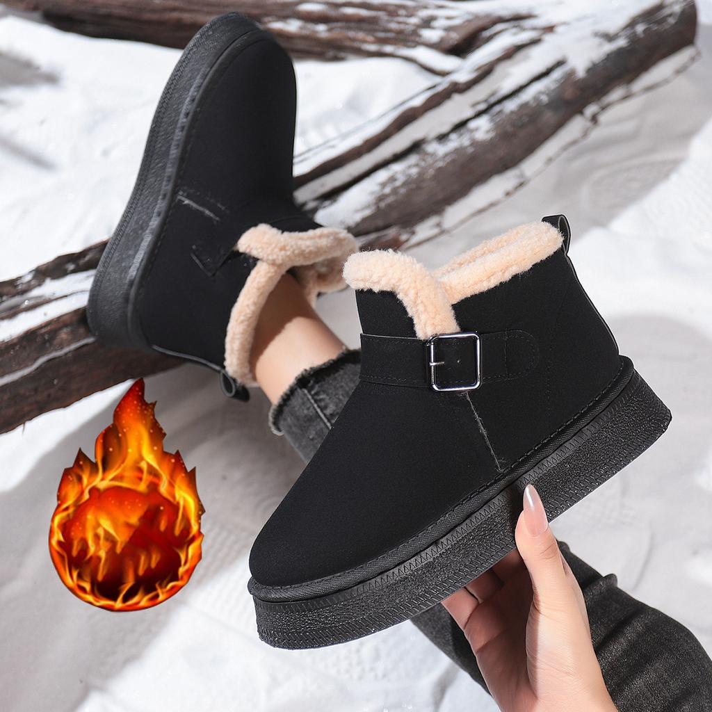 Thick-soled Snow Boots for Women In Winter 2025 Plus-size Plus-size Plush Wool Cotton Shoes for Women Are Versatile