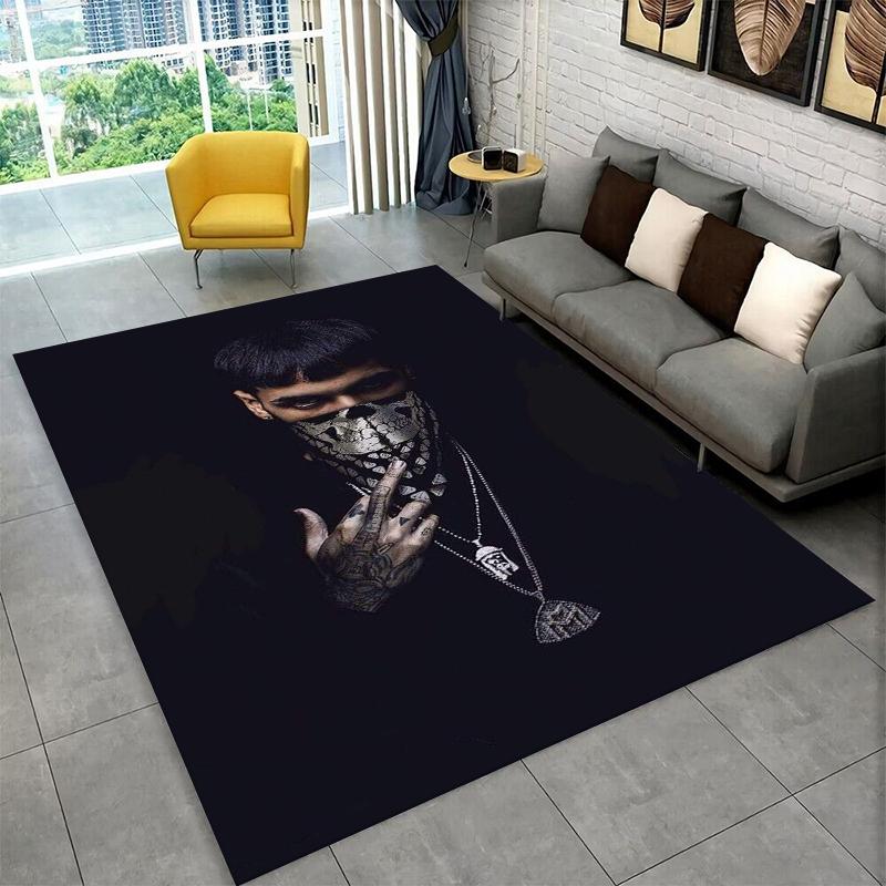 Rapper Free Anuel AA Hip Hop Carpet Rug for Playroom Bedroom Living Room Sofa Home Decor,kid Game Area Rug Non-slip Floor Mat
