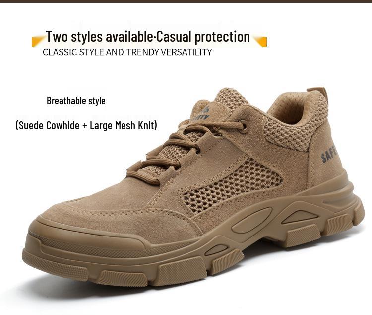 

Men s Breathable Safety Work Shoes: Anti-Smash, Anti-Puncture, Anti-Slip, Wear-Resistant, Ideal for Welding and Construction.