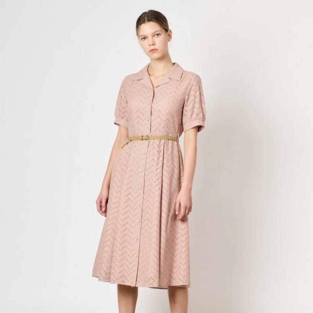 Bcbg Embroidered Belted Dress B4f7o602 Light pink (21)/55