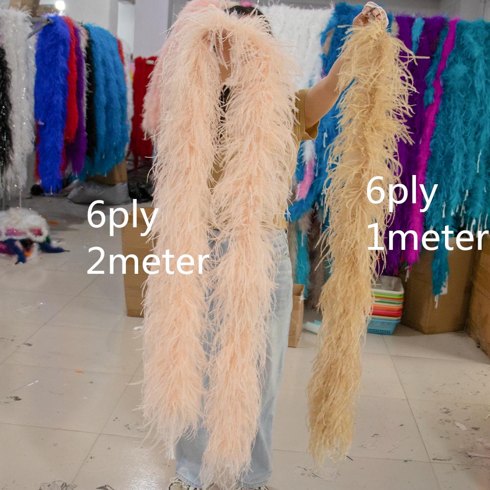 DIY Natural Ostrich feather boa 1 to 30Ply Fluffy Black Ostrich plumas Decoration Shawl Trims Costume Clothing Sewing Accessory