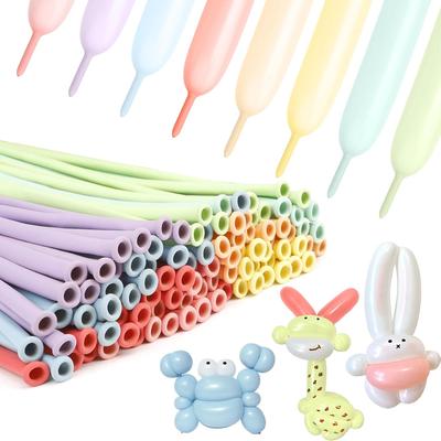 60/100 Pieces 260Q Macaron Colorful Long Balloons Animal-Shaped Balloons Suitable for Birthday, Wedding and Holiday