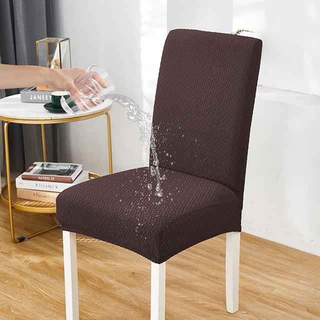 Latest Waterproof Jacquard-Patterned Chair Covers Designed For Dining Room Soft Stretch Slipcover For Dining Washable Removable Chair Protector