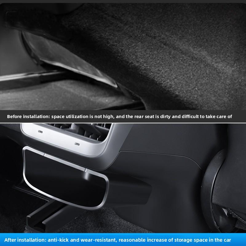 Car Sticker For Tesla Model 3 Y Juniper Highland 2025+ Rear Storage Box Out of Trend Anti-kick Pad Guard Accessories Tools Car
