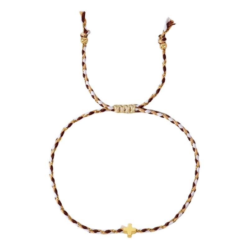 Trendiga bohemiska stilar Robust armband av bomullsrep med eleganta korshänge, för alla kön