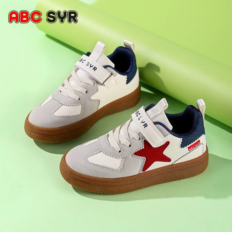 Children's Moral Training Shoes 2025 Spring and Autumn New Leather Waterproof Non-slip Lightweight Versatile Boys and Girls Casual Sports Shoes