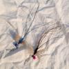 2pcs Blue Simulation Insect Cat Teaser Stick for Change Heads Cat Toys Tassel Pet Toy Supplies