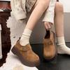 Inner Height Increase and Thin Short Muffin Shoes Single Shoes Autumn New Retro Outer Birkenstocks