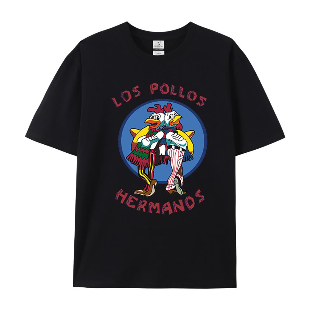 Breaking Bad LOS POLLOS Hermanos Mens TShirt 100 Cotton Short Sleeve Graphic Tee TV Series Merchandise Streetwear