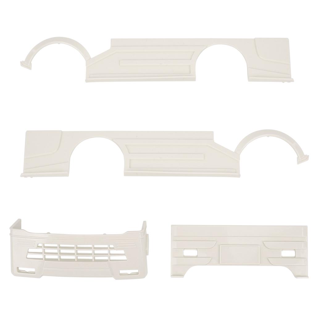 RC Wide Body Kit Large Surrounding Cover LED Light Modification Kits for WPL D12 RC Truck WhiteRed