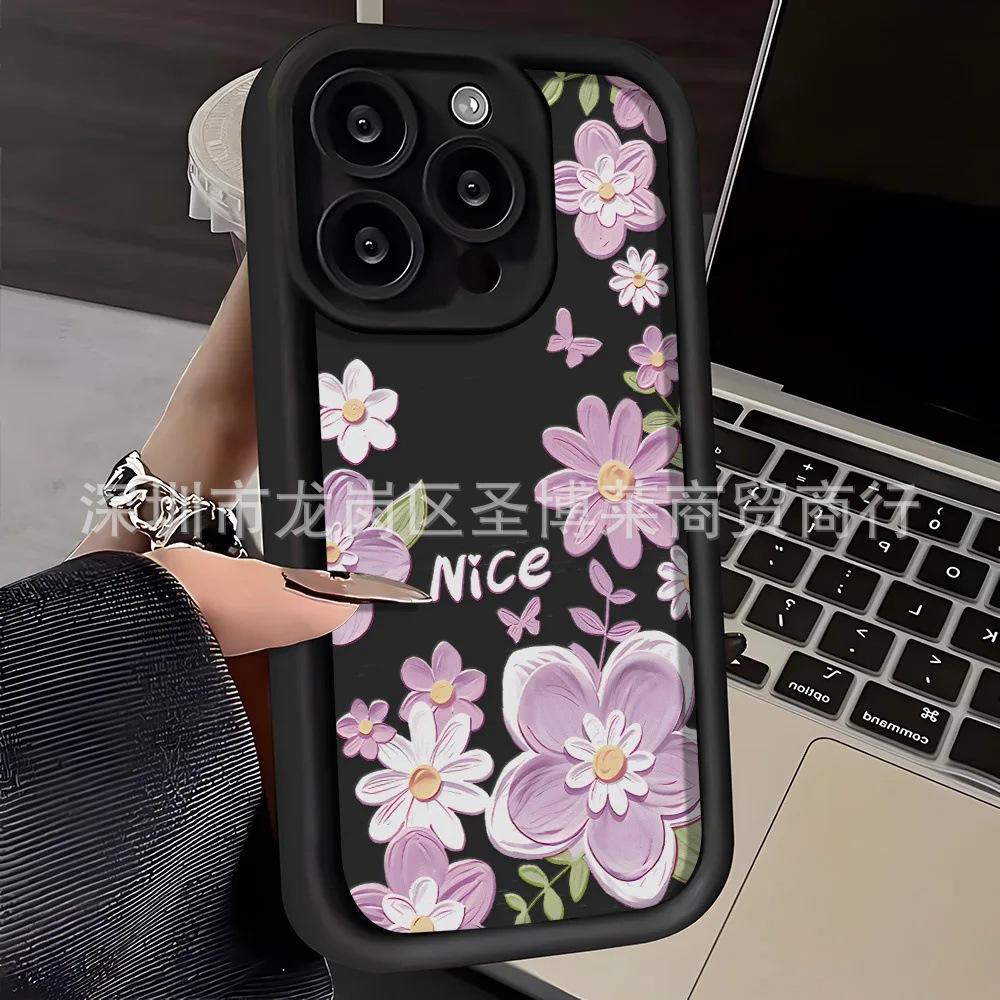 Oil Painting Flower Applies To Apple 17promax Mobile Phone Case iPhone16/15 Emery 14/13 Protective Case 11