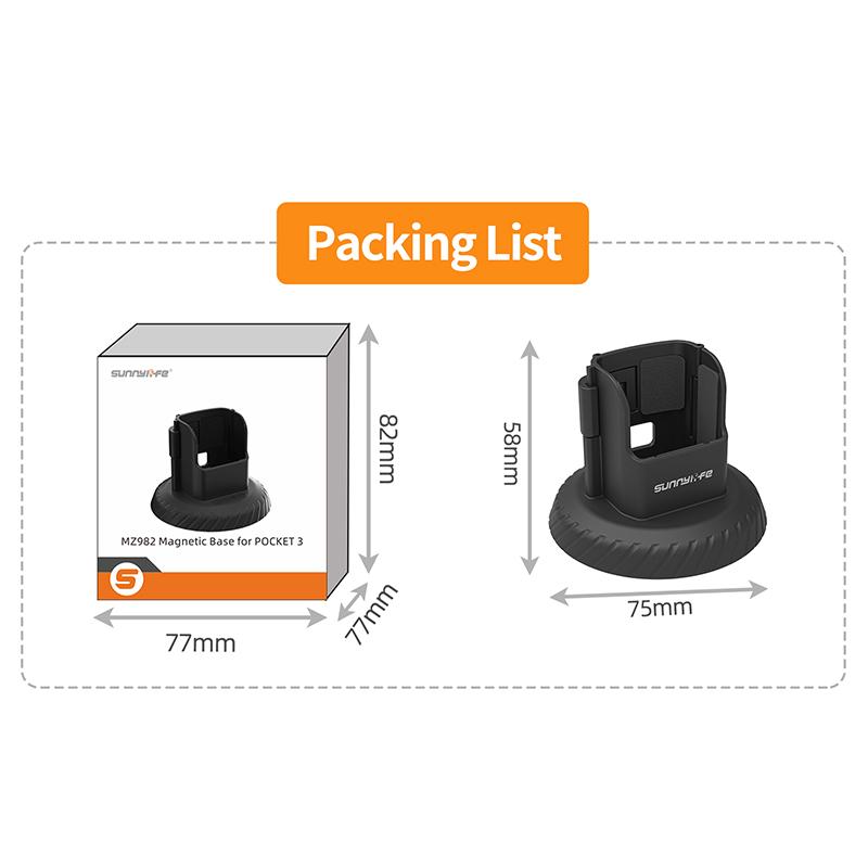 Sunnylife Magnetic Mount for DJI OSMO Pocket 3 Clip Holder Mount Action for DJI Pocket 3 Cycling/Vlog Camera Accessories