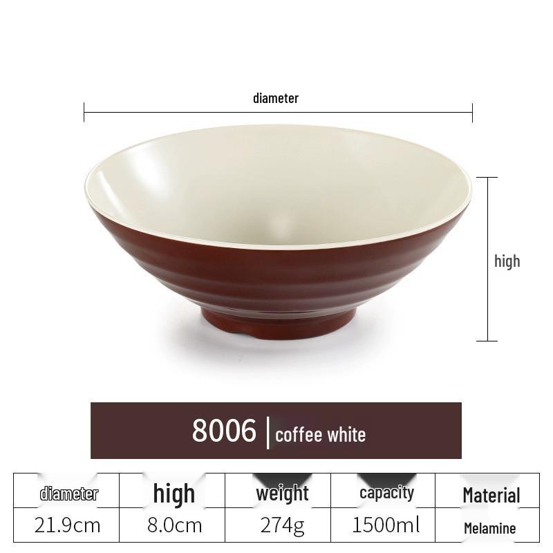 Net Celebrity Melamine Ramen Bowl: Two-Tone Creative Design, Large, Ideal for Mala Tang and Rice Noodles