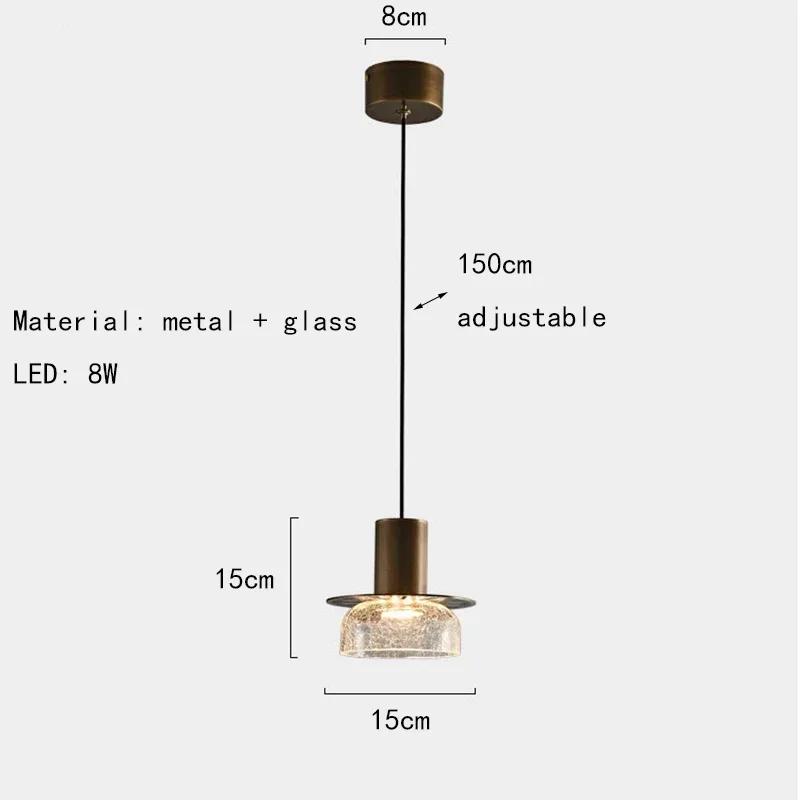 

Минималистский подвесной светильник из треснувшего стекла для столовой, спальни, бара, магазина, люстры со светодиодами, дропшиппинг, Crod, регулируемый Warm White