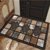 VIKAMA Vintage Stone-Effect Tile Doormat Anti-Slip & Noise-Reducing Entrance Hall Mat Bedroom Entrance & Bedside Rug Home Decor
