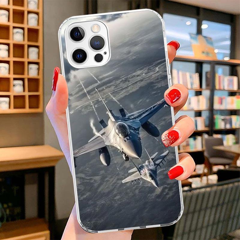 Military Aircraft Warship Fighter Cover Phone Case For iPhone 16 17 Air 15 14 Pro Max 16E Phone Case 13 Mini 12 11 7 SE 8 Print