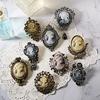 European & American Retro Beauty Portrait Fashion Brooch