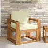 Outdoor Sofa Solid Acacia Wood and Polyester Natural
