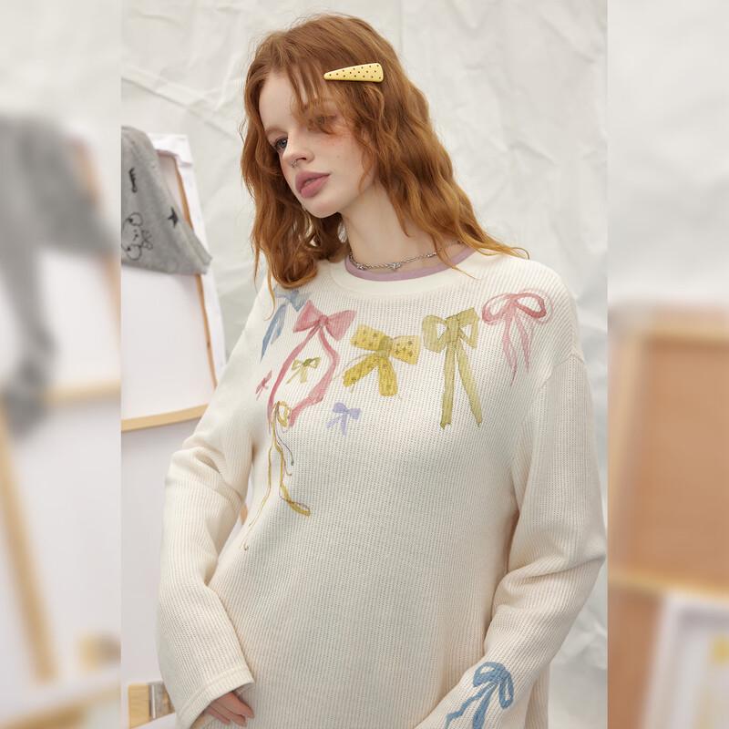 UNIFREE Spring 2026 Sweet Girly Relaxed Fit Round Neck T-shirt