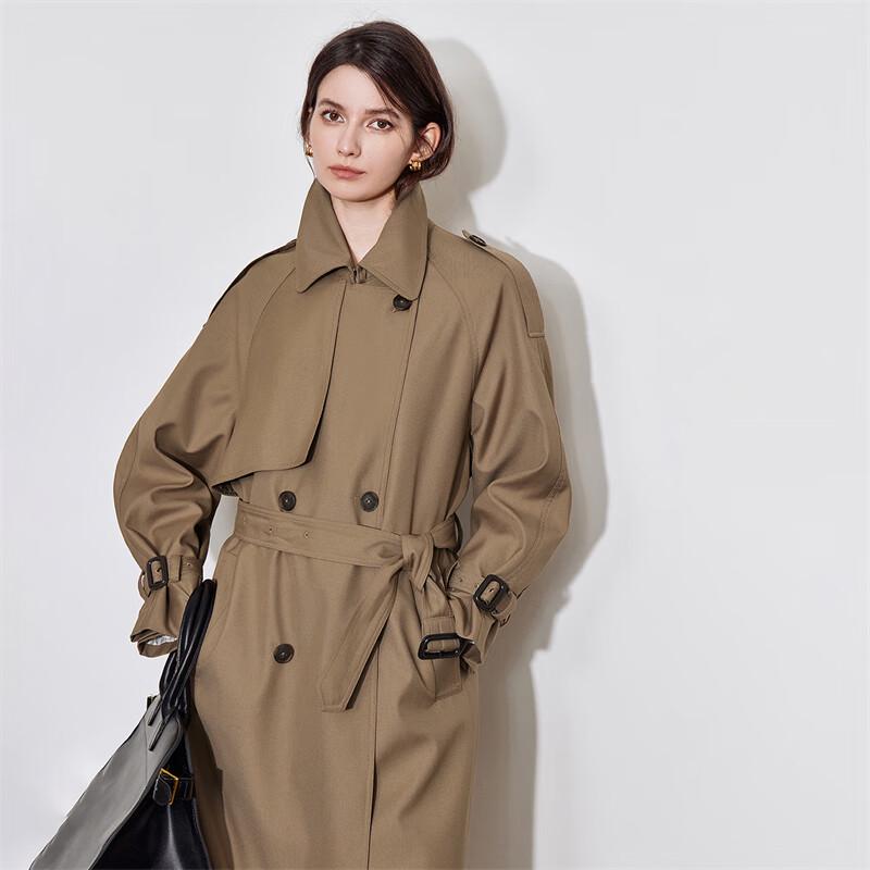 Chuyu Women's Loose-Fit Belted Trench Coat