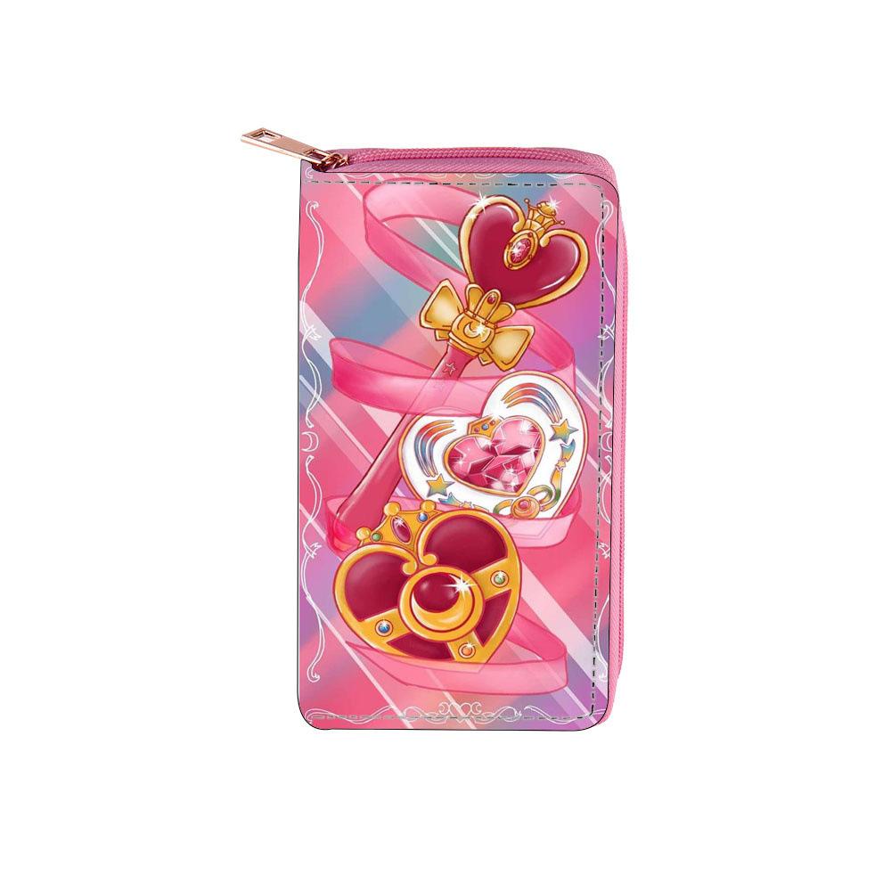 

Мультяшный длинный кошелек на молнии, кошелек-клатч, Сейлор Мун Ледяная Луна