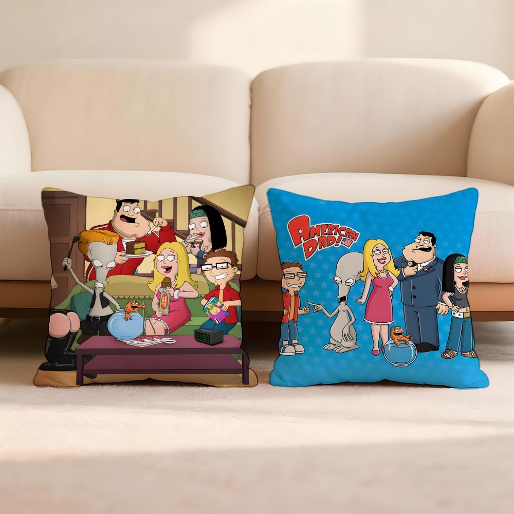 A-American D-Dad! Anime Cushion Cover Home & Car Multi-Scene Pillow Cover - Reversible, Soft & Durable for Daily Use