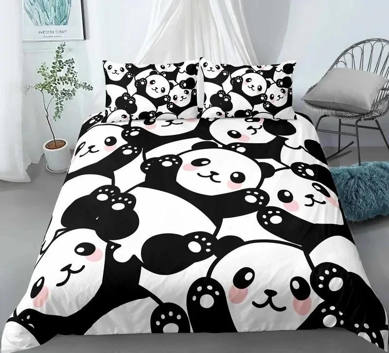 Luxury New 3D Print Panda Comfortable Duvet Quilt Cover Pillowcase Bedding Set Children Bedroom Decoration Home Textile