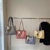 Sommer Tragetaschen für Damen 2025 Streifen Designer Schulter Shopper Aufbewahrungstasche Damen Lässige Canvas Handtasche