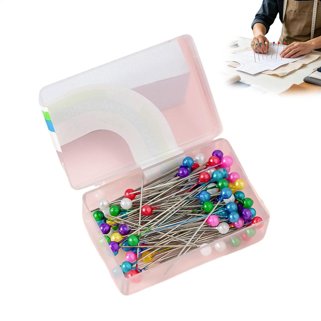 Sewing Pins 100 Piece 1.5in Pearlized Ball Head Quilting Straight Pins for Dressmaker DIY Crafts Jewelry Decoration Handmade