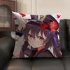 Cute Hu Tao Genshin Impact Cushion Cover Natural Linen Organic Fabric Double-Sided Printing Sofa Home Decor Gift Pillow Case