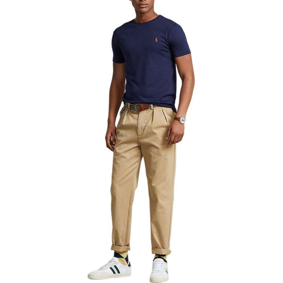 Polo Ralph Lauren Pony Embroidered Crew Neck Short Sleeve T-Shirt Men T-Shirts Navy-Blue 710803228002