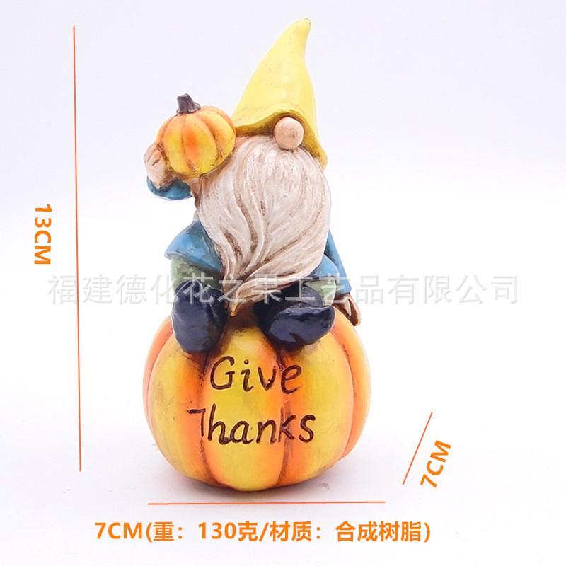 Harvest Festival Gnome Figurines Resin Garden Home Decor Thanksgiving Tabletop Ornaments