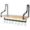 Wall Hanging Kitchen Bathroom Shelf Rail for Utensils, Cups, Towels
