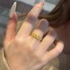 Fashion Versatile Explosive Shattered Ice Copper Coin Ring Light Luxury Temperament Advanced Sense Niche